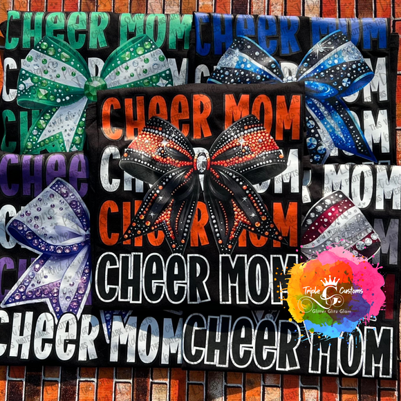 Cheer Mom Faux Rhinestone T-Shirt