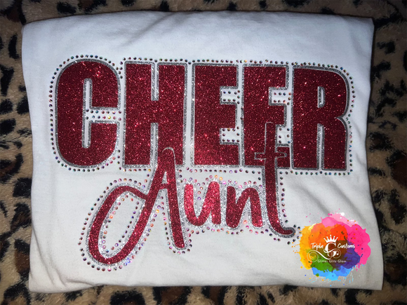 Cheer Mom Rhinestone T Shirt